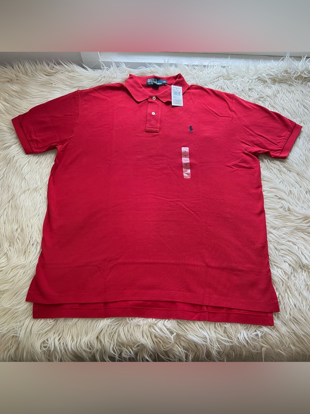 NEW Polo Ralph Lauren Polo Shirt Short Sleeve Men’s Size XL Red / Blue Pony